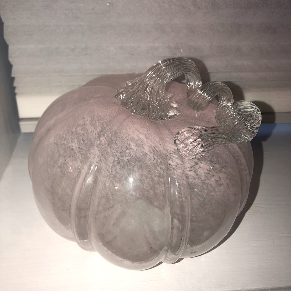 Pretty pink glass pumpkin
